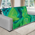 Turquoise And Green Acid Melt Print Futon Protector