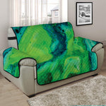 Turquoise And Green Acid Melt Print Half Sofa Protector