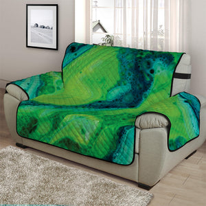 Turquoise And Green Acid Melt Print Half Sofa Protector