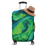 Turquoise And Green Acid Melt Print Luggage Cover