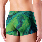 Turquoise And Green Acid Melt Print Men's Boxer Briefs