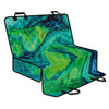 Turquoise And Green Acid Melt Print Pet Car Back Seat Cover