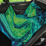 Turquoise And Green Acid Melt Print Pet Car Back Seat Cover