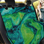 Turquoise And Green Acid Melt Print Pet Car Back Seat Cover