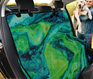 Turquoise And Green Acid Melt Print Pet Car Back Seat Cover