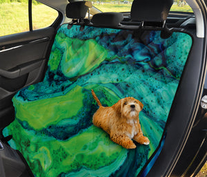 Turquoise And Green Acid Melt Print Pet Car Back Seat Cover