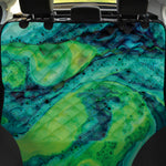 Turquoise And Green Acid Melt Print Pet Car Back Seat Cover