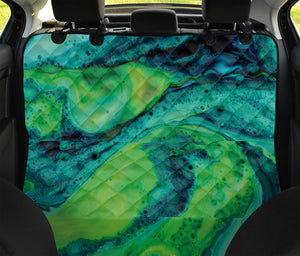 Turquoise And Green Acid Melt Print Pet Car Back Seat Cover