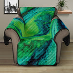 Turquoise And Green Acid Melt Print Recliner Protector