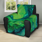 Turquoise And Green Acid Melt Print Recliner Protector