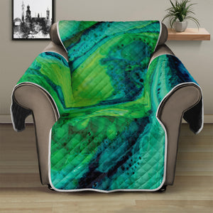 Turquoise And Green Acid Melt Print Recliner Protector