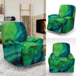 Turquoise And Green Acid Melt Print Recliner Slipcover