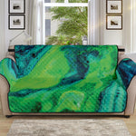 Turquoise And Green Acid Melt Print Sofa Protector