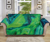 Turquoise And Green Acid Melt Print Sofa Protector