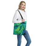 Turquoise And Green Acid Melt Print Tote Bag