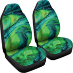 Turquoise And Green Acid Melt Print Universal Fit Car Seat Covers