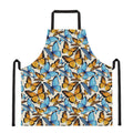 Turquoise And Orange Butterfly Print Apron