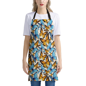 Turquoise And Orange Butterfly Print Apron