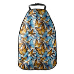 Turquoise And Orange Butterfly Print Car Seat Organizers
