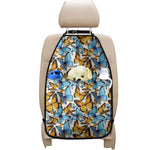 Turquoise And Orange Butterfly Print Car Seat Organizers