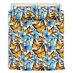 Turquoise And Orange Butterfly Print Duvet Cover Bedding Set