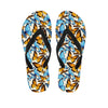 Turquoise And Orange Butterfly Print Flip Flops