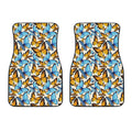 Turquoise And Orange Butterfly Print Front Car Floor Mats