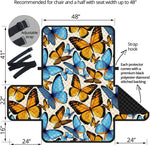 Turquoise And Orange Butterfly Print Half Sofa Protector