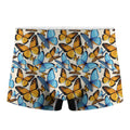 Turquoise And Orange Butterfly Print Men's Boxer Briefs