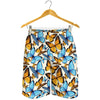 Turquoise And Orange Butterfly Print Men's Shorts
