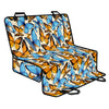 Turquoise And Orange Butterfly Print Pet Car Back Seat Cover