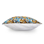 Turquoise And Orange Butterfly Print Pillow Cover