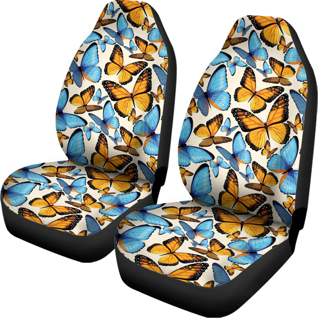 Turquoise And Orange Butterfly Print Universal Fit Car Seat Covers