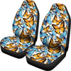 Turquoise And Orange Butterfly Print Universal Fit Car Seat Covers