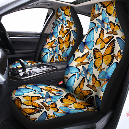 Turquoise And Orange Butterfly Print Universal Fit Car Seat Covers
