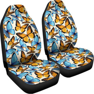 Turquoise And Orange Butterfly Print Universal Fit Car Seat Covers