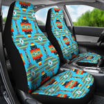 Turquoise And Orange Native Universal Fit Car Seat Covers GearFrost