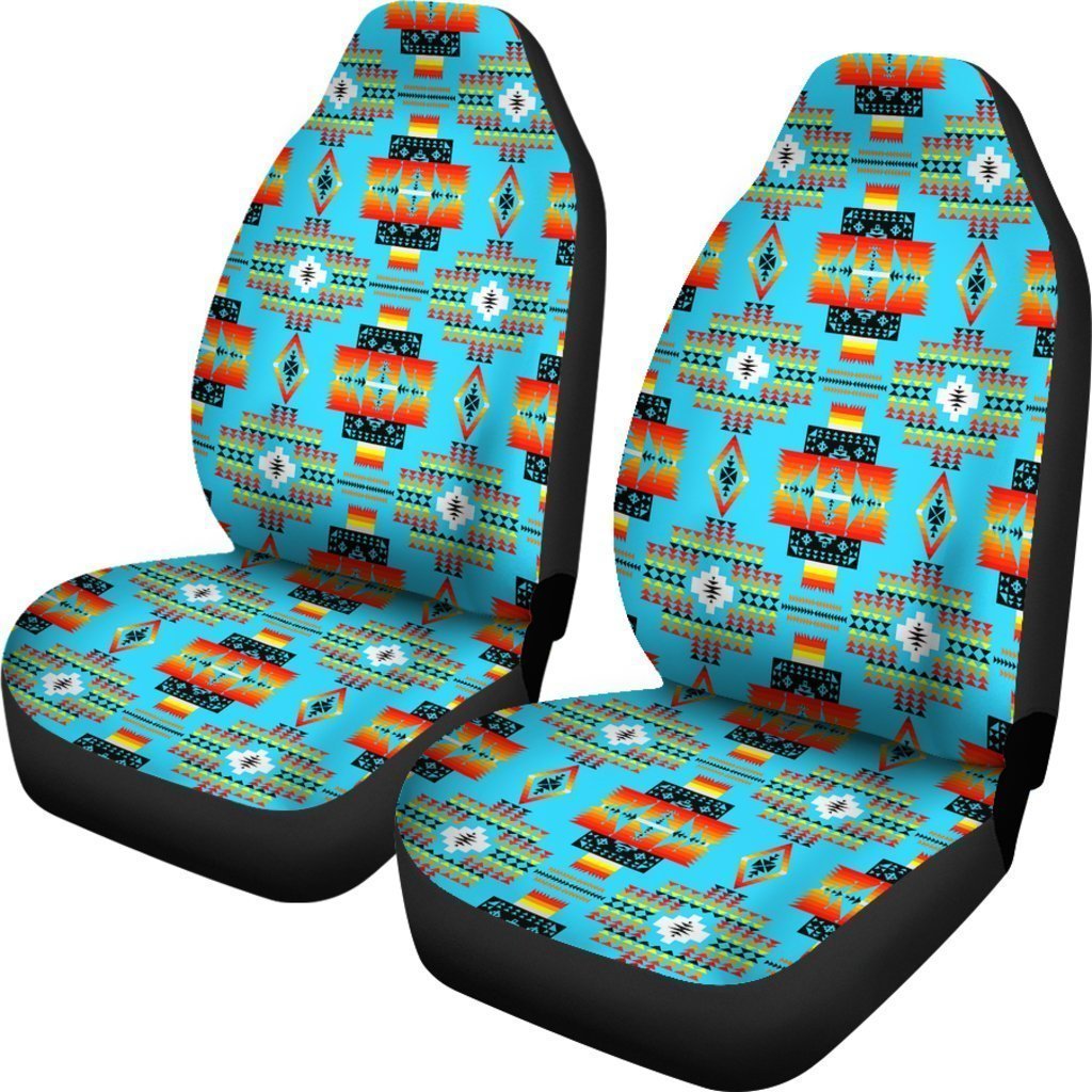 Turquoise And Orange Native Universal Fit Car Seat Covers GearFrost
