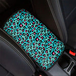 Turquoise And Pink Leopard Print Car Center Console Cover