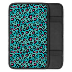 Turquoise And Pink Leopard Print Car Center Console Cover
