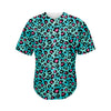 Turquoise And Pink Leopard Print Men's Baseball Jersey