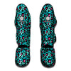 Turquoise And Pink Leopard Print Muay Thai Shin Guard