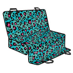 Turquoise And Pink Leopard Print Pet Car Back Seat Cover