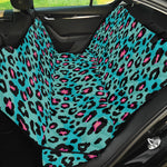 Turquoise And Pink Leopard Print Pet Car Back Seat Cover
