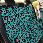 Turquoise And Pink Leopard Print Pet Car Back Seat Cover