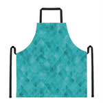 Turquoise Argyle Pattern Print Apron