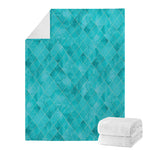 Turquoise Argyle Pattern Print Blanket