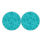 Turquoise Argyle Pattern Print Car Coasters
