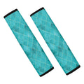 Turquoise Argyle Pattern Print Car Seat Belt Covers