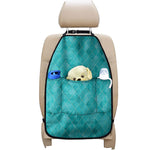 Turquoise Argyle Pattern Print Car Seat Organizers